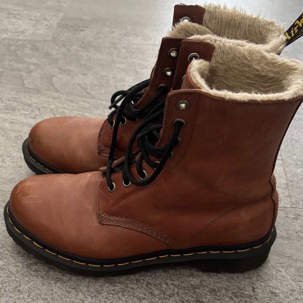 Dr. Martens Brown Leather Combat Boots